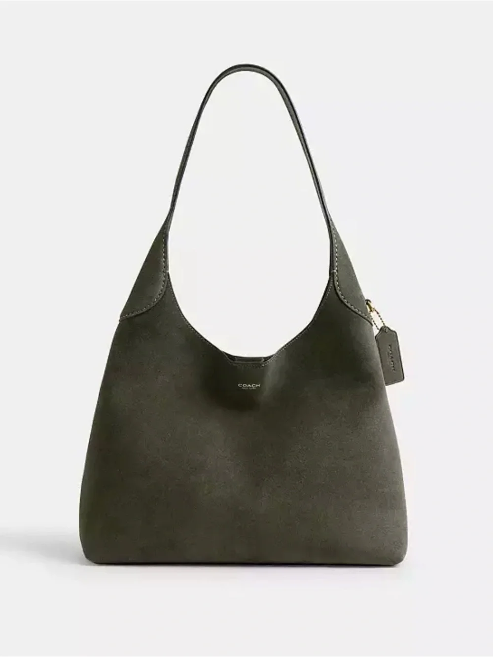 Coach Brooklyn Suede Small Shoulder Bag β Olive Green β NWT - Picture 1 of 15